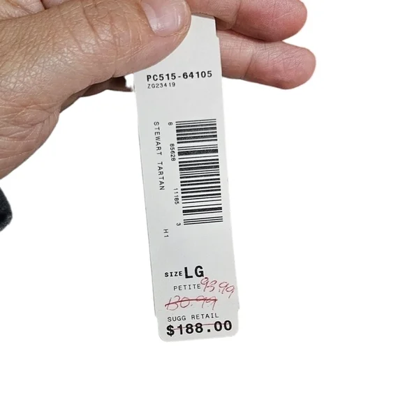 NWT Pendleton red w/ black trim merino wool long sleeve large petit blazer coat - Picture 5 of 8